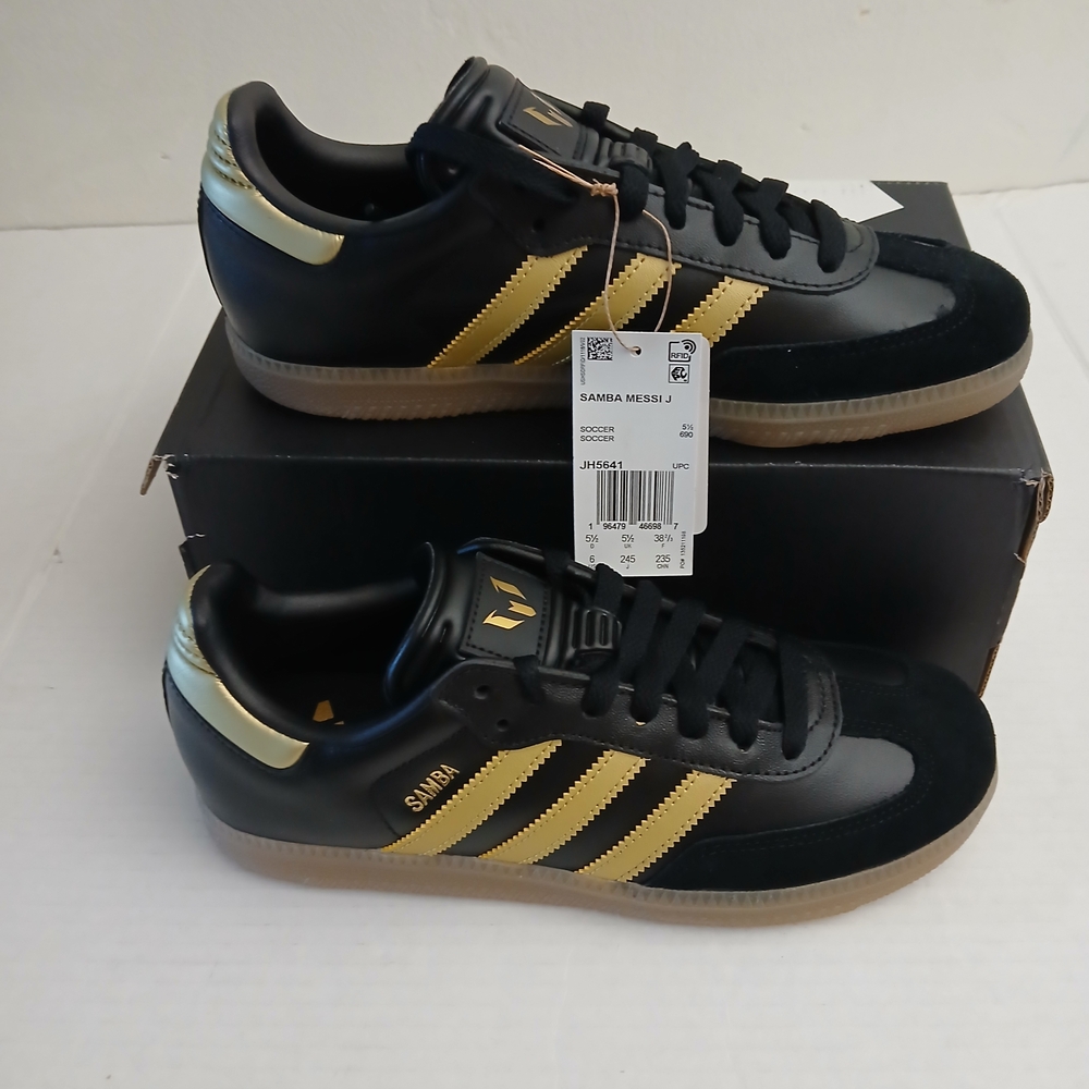 Adidas Samba Black and Gold Sneakers Size 6 New $110 - Picture 8 of 12